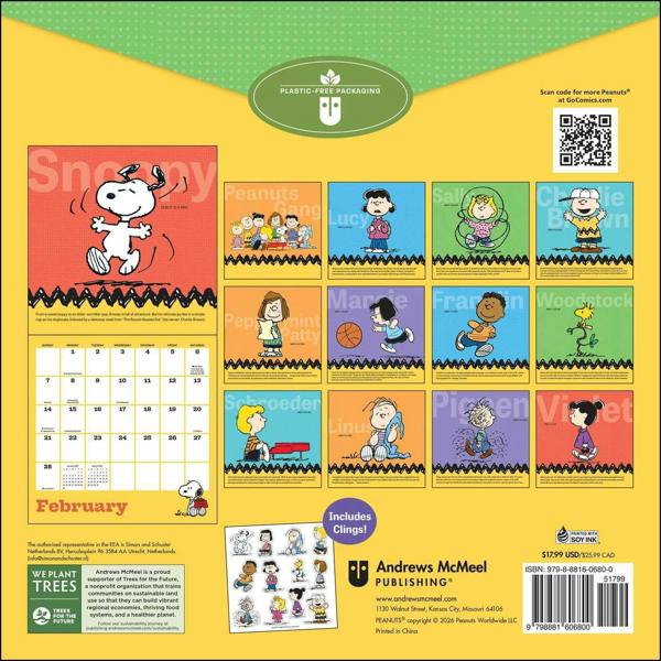 Peanuts/Snoopy Calendar 2027 (with Clings)