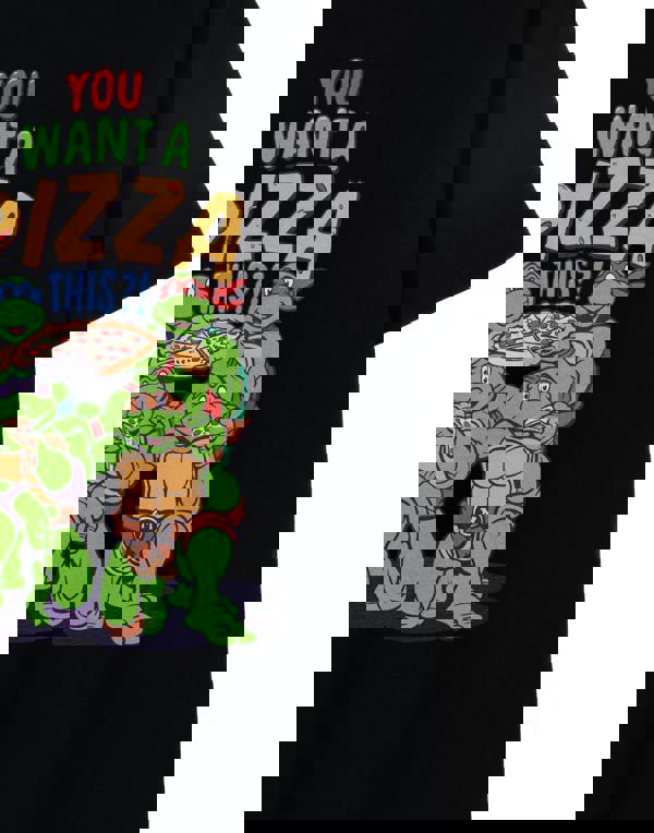 Teenage Mutant Ninja Turtles Mens Black You Want A Pizza This Short Sleeved T-Shirt