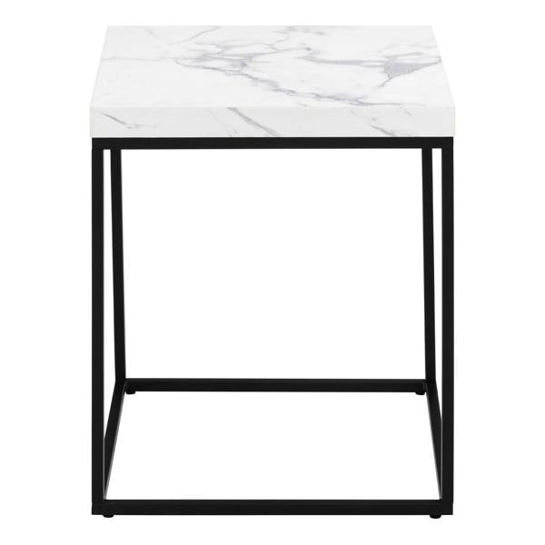 Wyld Haus Hazelmere White Marble Carrara Coffee Table Black Metal Legs