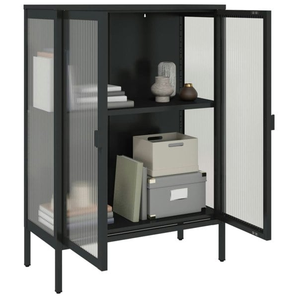 Berkfield Sideboard Black 75x35x105 cm Glass and Steel