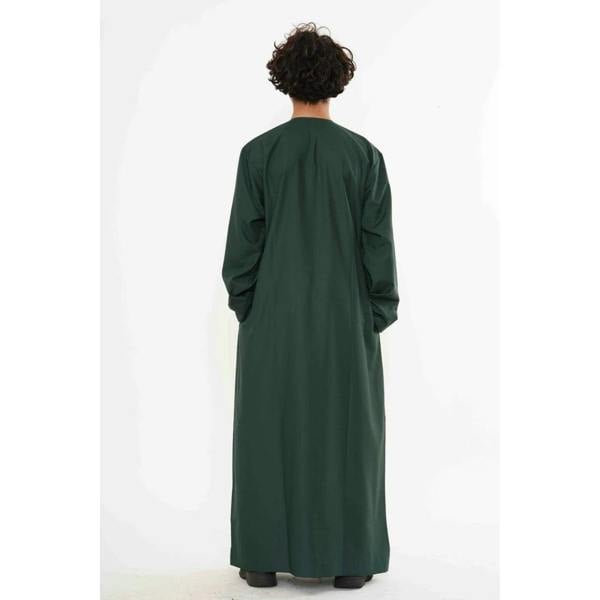 HM10 - Boy's Thobe Emirati Omani Zipped Jubba - Green - Thobez - 14