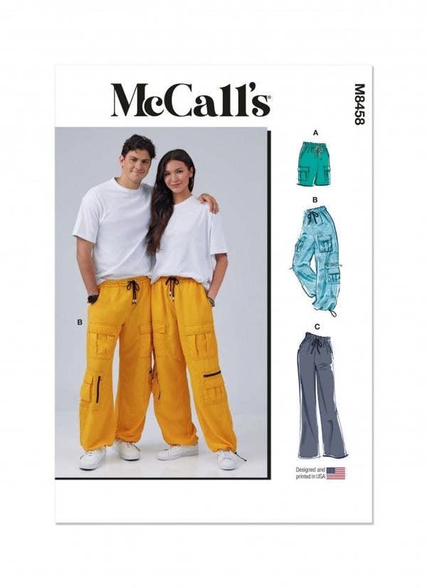 McCalls 8458 Paper Sewing Pattern – Men's & Women's Shorts & Trousers, Size XS-XXL, Intermediate