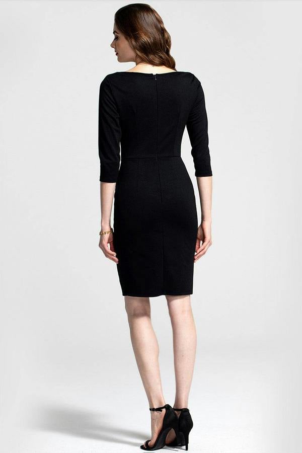 HotSquash 50s Silky Trimmed Button Wiggle Dress