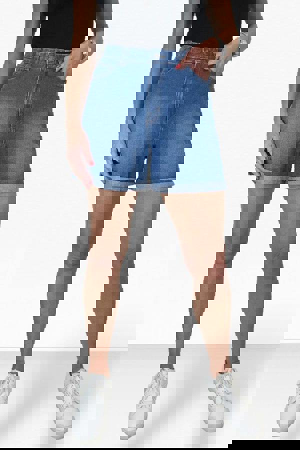 Paulo Due Women's Relaxed Mom Fit Denim Jean Shorts