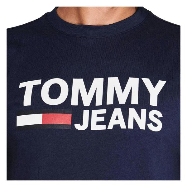 Tommy Jeans Mens Cropped Logo T-Shirt - Black Iris - 