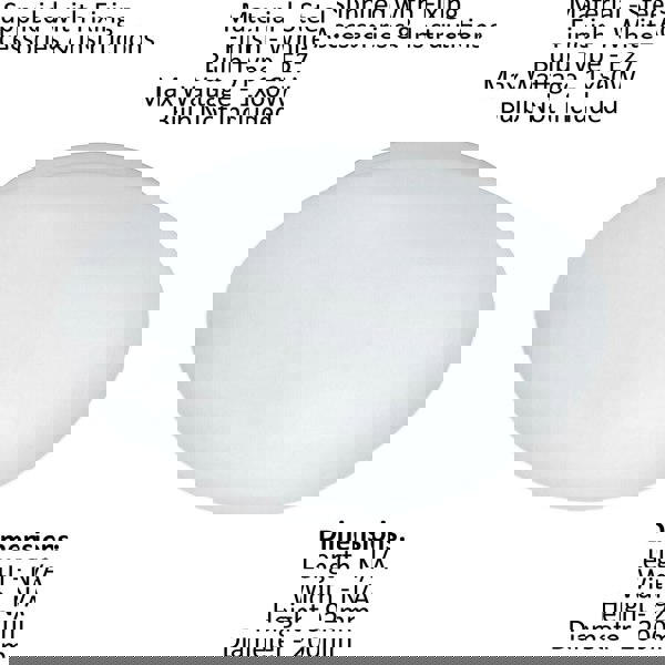 2 PACK Wall Flush Ceiling Light Colour White Shade White Glass Opal Matt E27 60W Loops