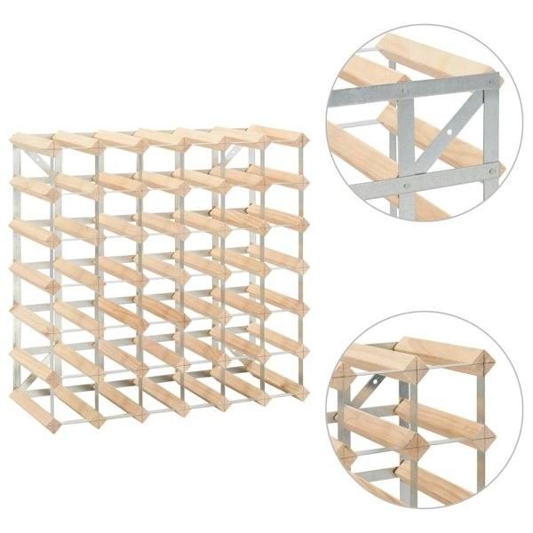 Berkfield Wine Rack for 42 Bottles Solid Pinewood