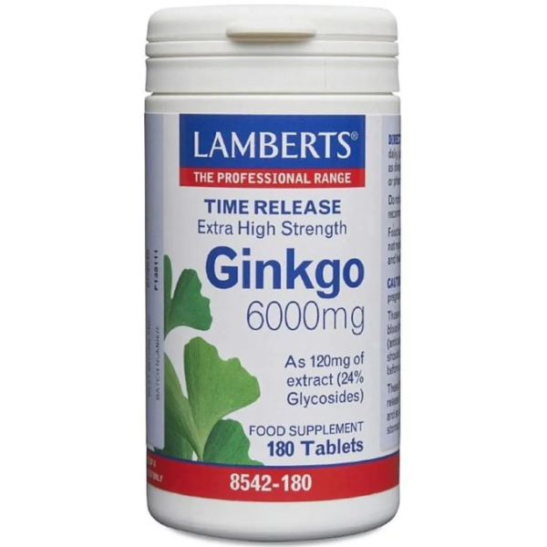 Lamberts Ginkgo 6000mg High Strength Time Release 180 tablet