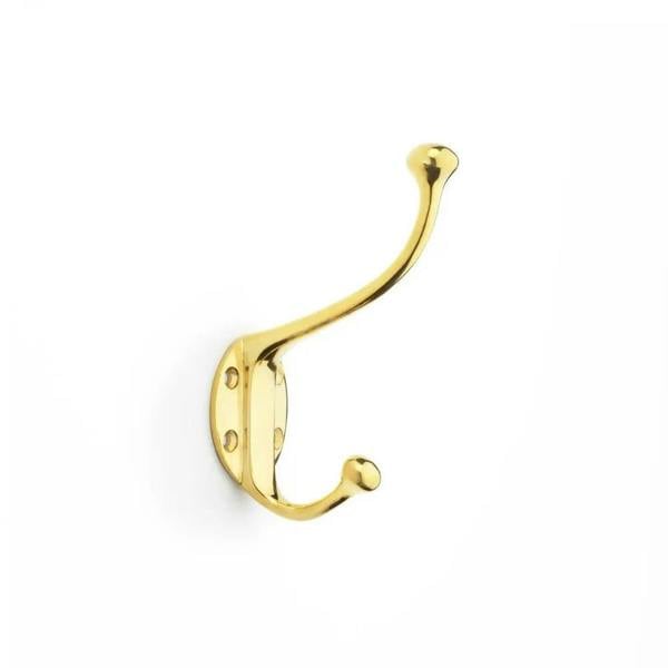 A&W Unlacquered Brass Traditional Hat and Coat Hook - AW772UB - Single Hook