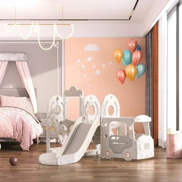 3-in-1 Kids Toddler Swing and Slide Set Climber Playset Swing & Slide Living and Home
