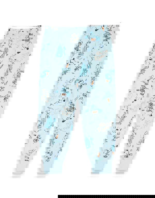 Peter Rabbit Boys Blue Front Print Top, All Over Print Bottom Long Sleeve Long Leg Pyjama Set