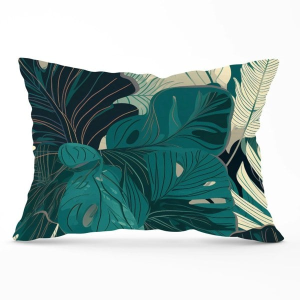 Warren Reed Tropical Green Leaves Cushions