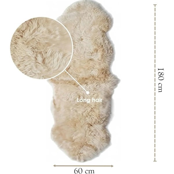 Infinity Leather Genuine Sheepskin Real Natural Wool Double Area Rug