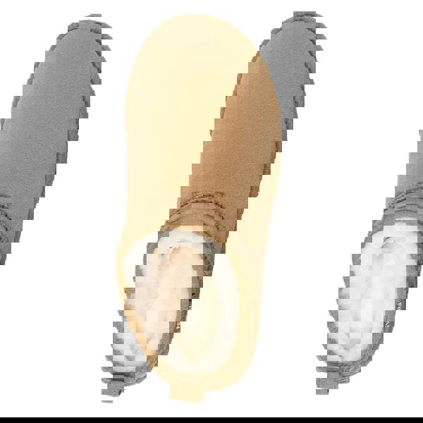 EverAu Womens/Ladies Quail Leather Slippers - Chestnut - 