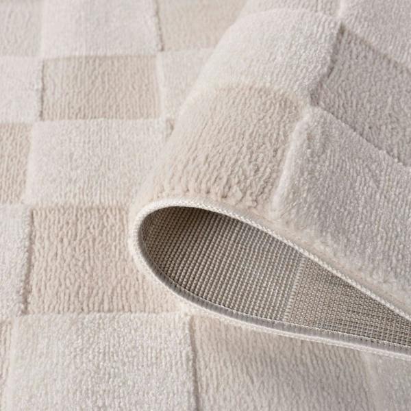 Loft Checkerboard Cream Rug fade-resistant.