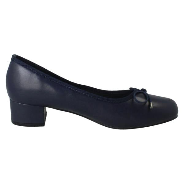 Spot On Ladies Spot On Short Heel Bow Detailed Court Shoes F90152