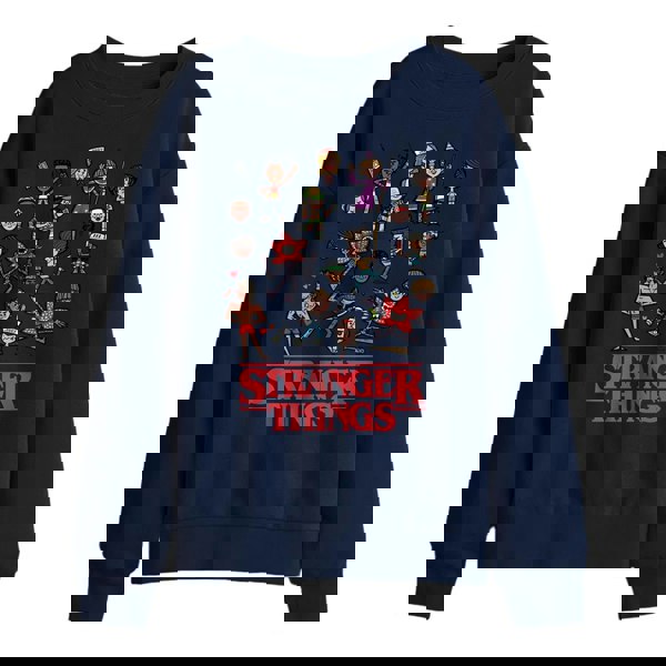 Stranger Things Kids Cartoon Characters Sweatshirt - Navy