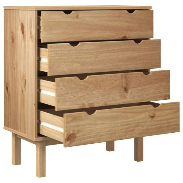 Berkfield Drawer Cabinet OTTA 76.5x39.5x90cm Solid Wood Pine