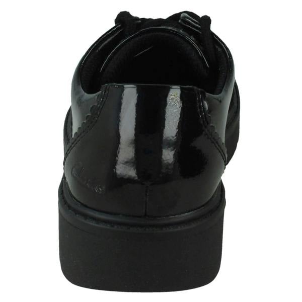 Clarks Girls Clarks Lace Up Brogue School Shoes Plain Jump