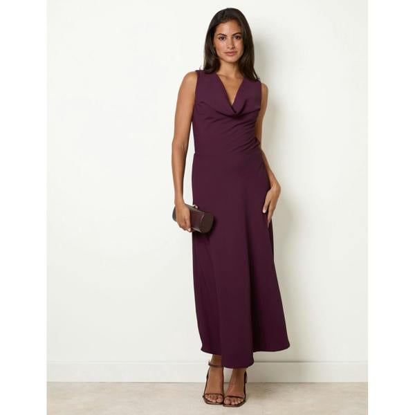 Blue Vanilla Draped Cowl Neck Dress