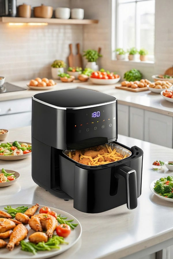Living and Home 5.5L Smart Air Fryer Oven 8 Modes Roaster with Touch Screen, Adjustable Temp, Timer Function
