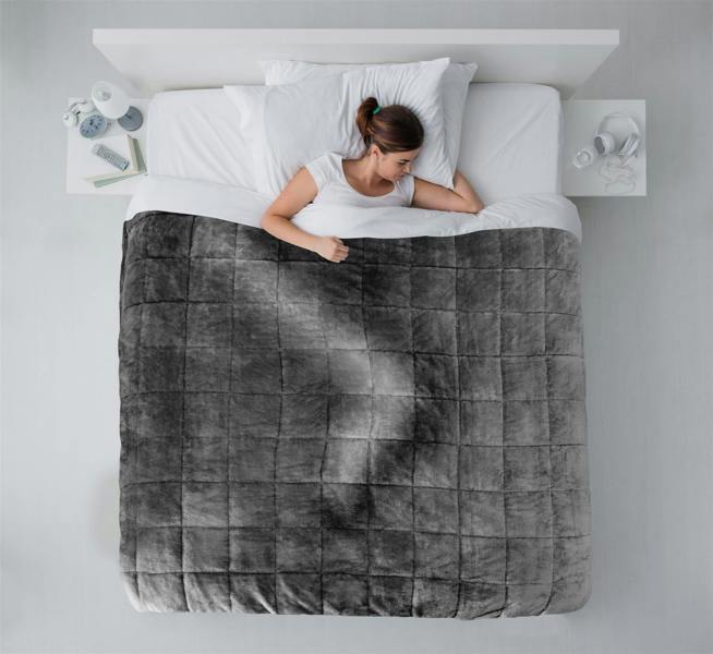 Weighted Sherpa Blanket Sherpa 60 X 80 Grey