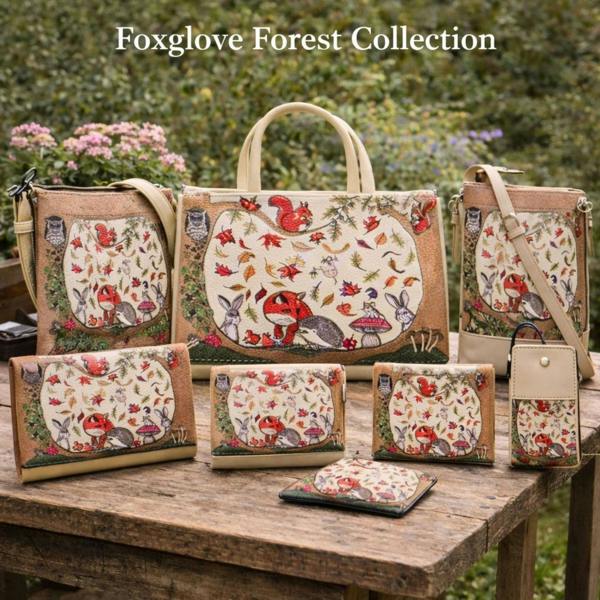 Mala Leather Foxglove Forest Leather Collection - Tall Crossbody Bag