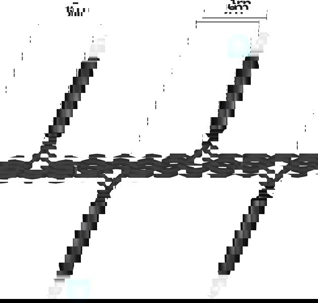 Eagle Connect Cluster Lights Black Rubber IP65 5m /250 LED Warm White
