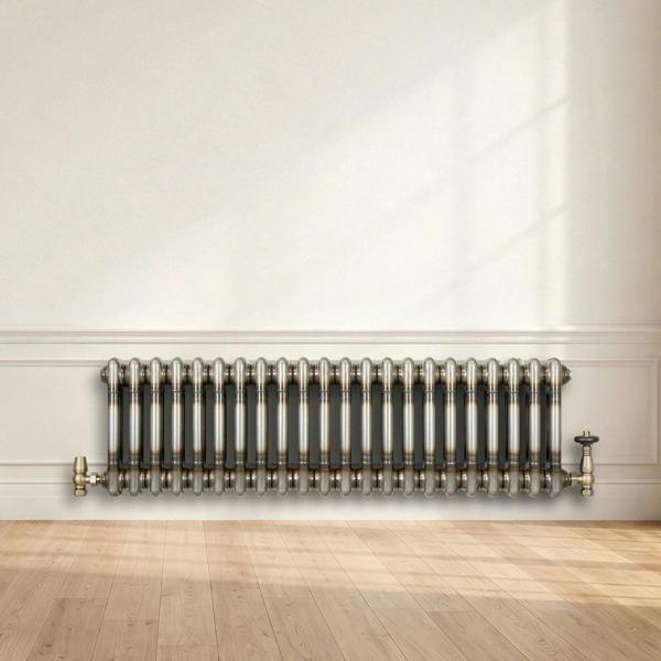 Monstershop Traditional 2 Column Radiator - 300 x 1010mm - Raw Metal