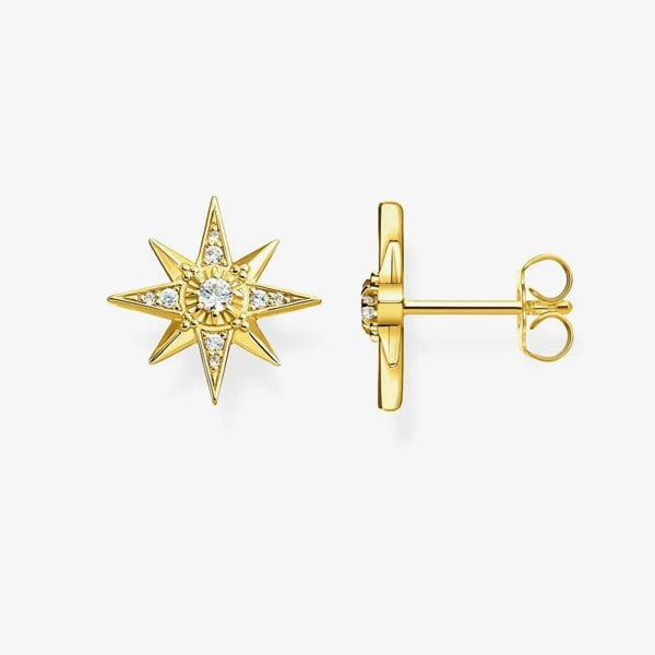 THOMAS SABO Gold Plated Magic Stars Cubic Zirconia Stud Earrings H2081-414-14