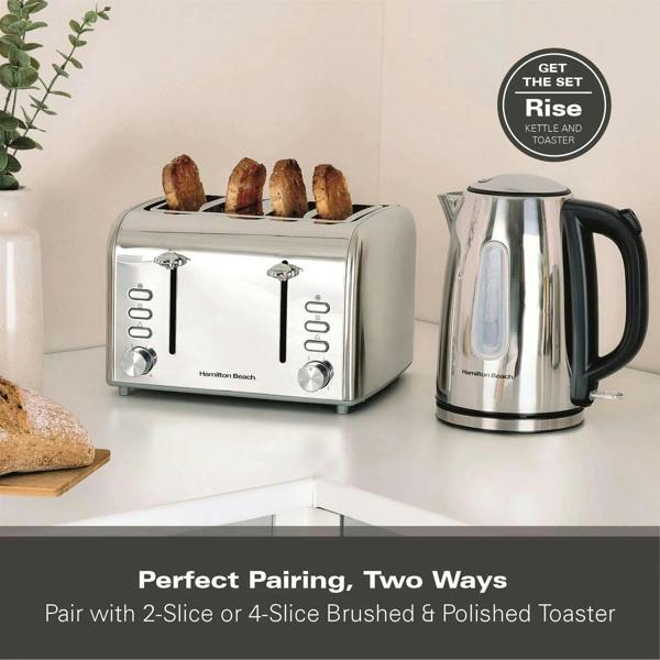 Hamilton Beach Rise Stainless Steel 4 Slice Toaster - Brushed & Polished