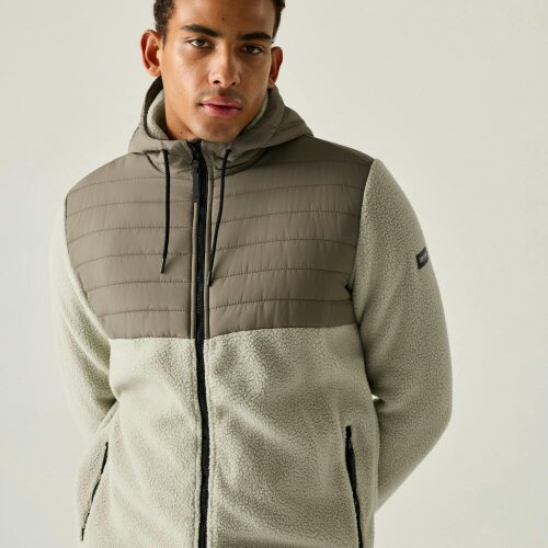 Regatta Mens Frankie Two Tone Borg Fleece Hybrid Jacket - Abbeystone/Smokey Olive