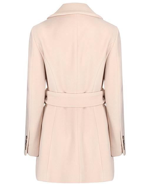 Myles Anthony Oatmeal Wool & Cashmere Coat With Tie Belt