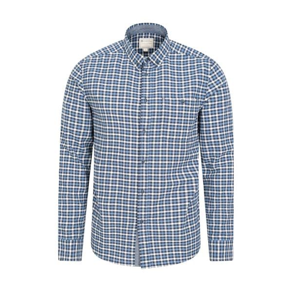 Mountain Warehouse Mens Driftwood Checked Organic Shirt - Navy - 