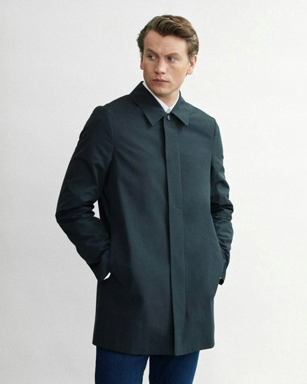 Oliver Sweeney Huntingfield Mens Showerproof Cotton Mac - Navy