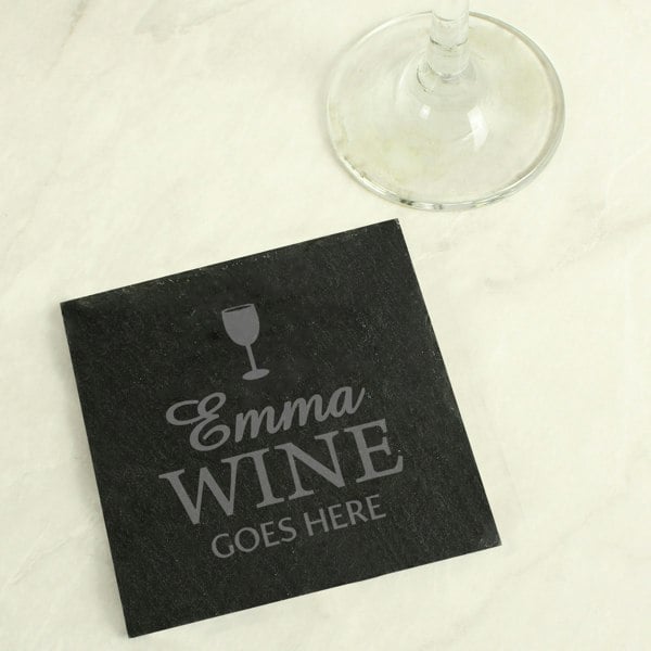 Personalised Memento Company Personalised Wine Goes Here... Single Slate Coaster