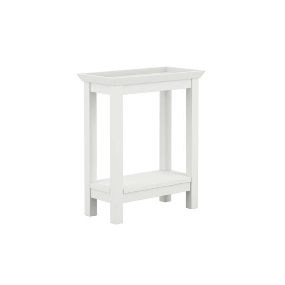 Wyld Haus Enroute White Wooden Side Table Bottom Shelf