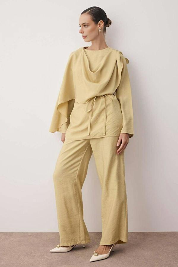 WOVCOR 2-Piece Modal Fabric Woven Top and Bottom Set