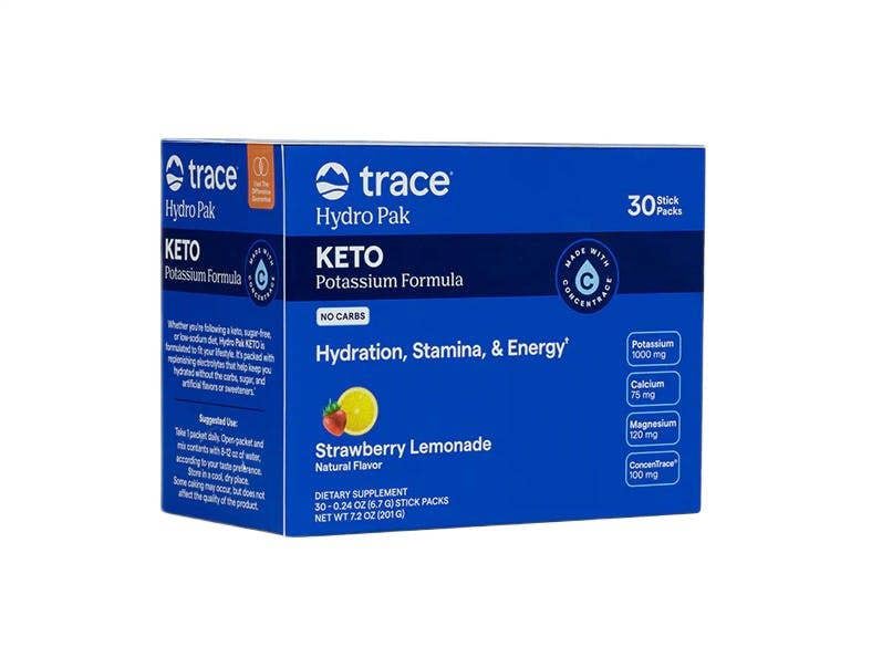 Trace Minerals Hydro Pak Keto, Strawberry Lemonade - 30 packets