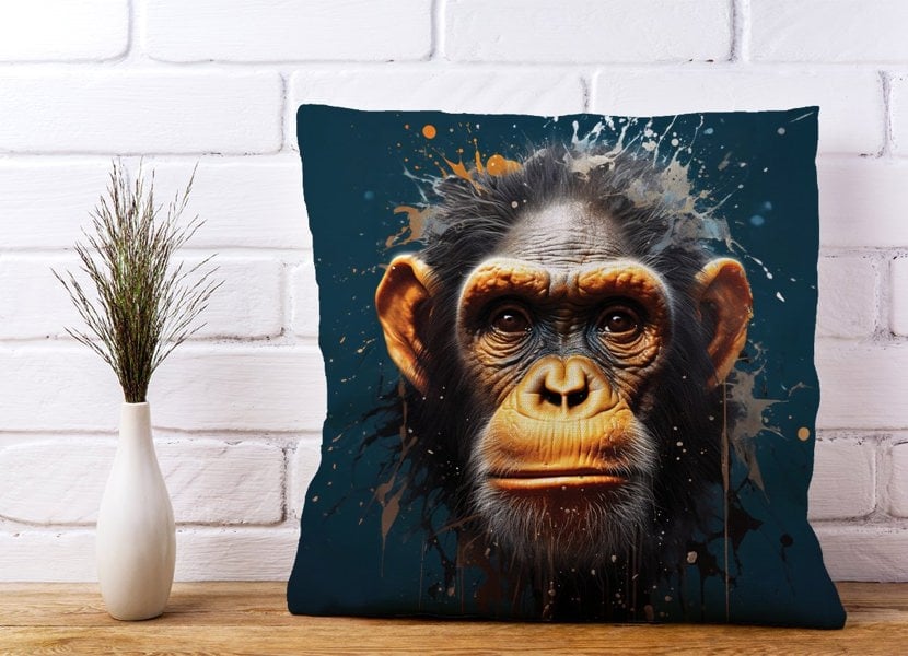 Warren Reed Splashart Realistic Monkey Face Cushions