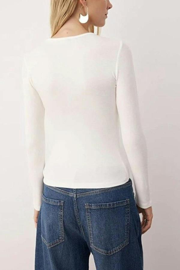 WOVCOR Knit Blouse with Collar Detail