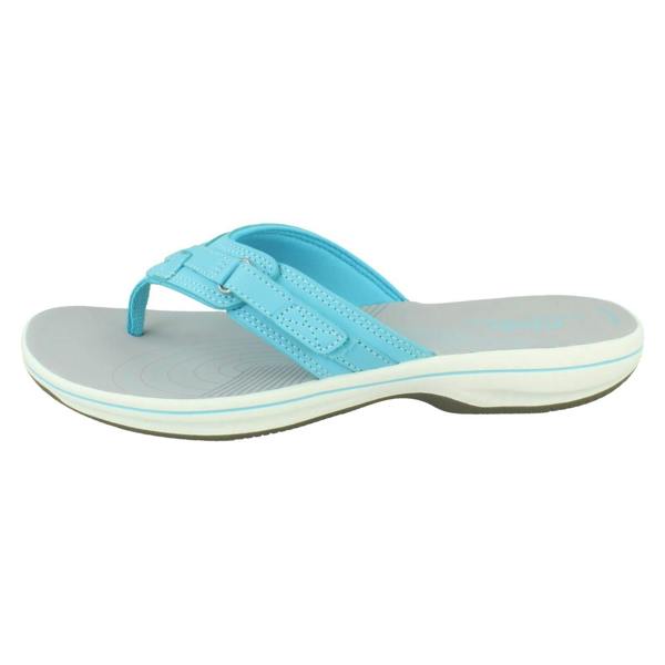 Clarks Ladies Clarks Toe Post Sandals Brinkley Sea