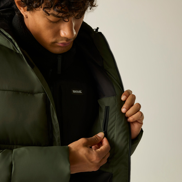 Regatta Mens Marek Short Padded Jacket - Dark Khaki/Black