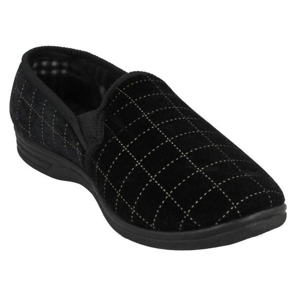Spot On Mens Spot On Check Casual Slippers