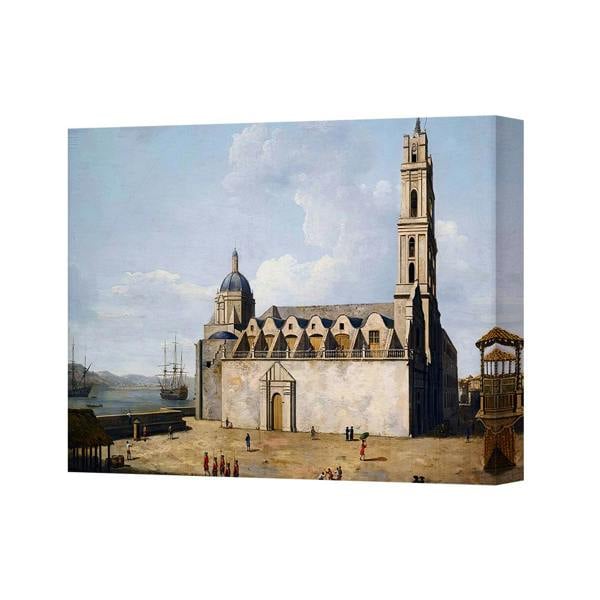 Benjamin Tate Design Seaside Cathedral And Harbor Canvas Wall Art Print
