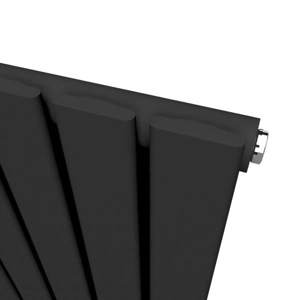 MYHOMEWARE Black 1060 x 600 mm Modern Vertical Flat Panel Designer Radiator Single Panel Radiator Heater