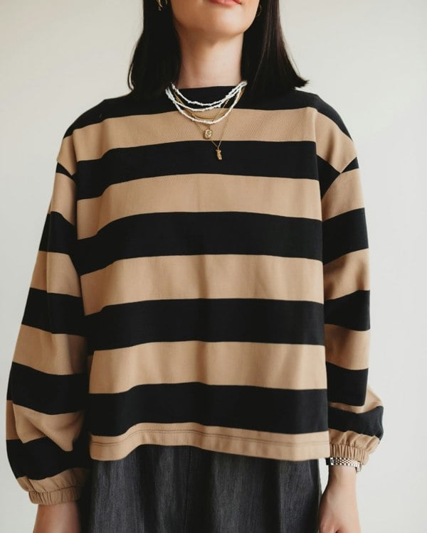 Organic cotton Ivy Multicolour Stripe Print Sweatshirt- image 3