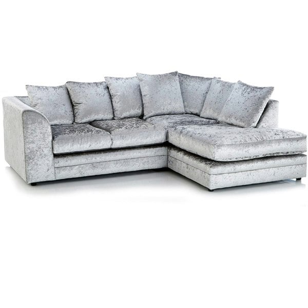 Crystal Crushed Velvet Scatter Corner Sofa