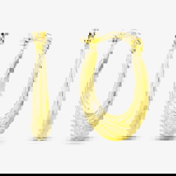 T. H. Baker Silver Gold Plated Oval Creole Hoop Earrings S3038