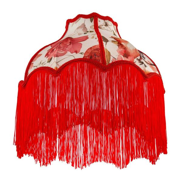 Chic Red Robin Themed Vintage Victorian Style Cotton Fabric Lamp Shade Image 4